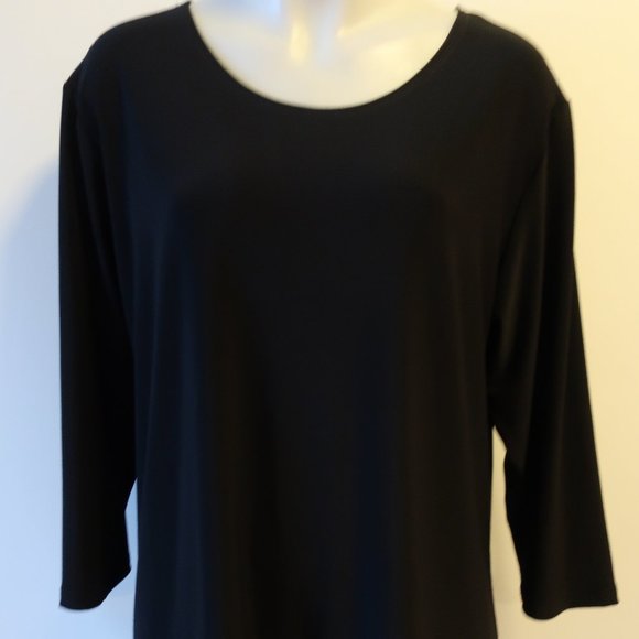 SIMPLI BLACK PULL-OVER BLOUSE TOP SZ XL * - Picture 3 of 10